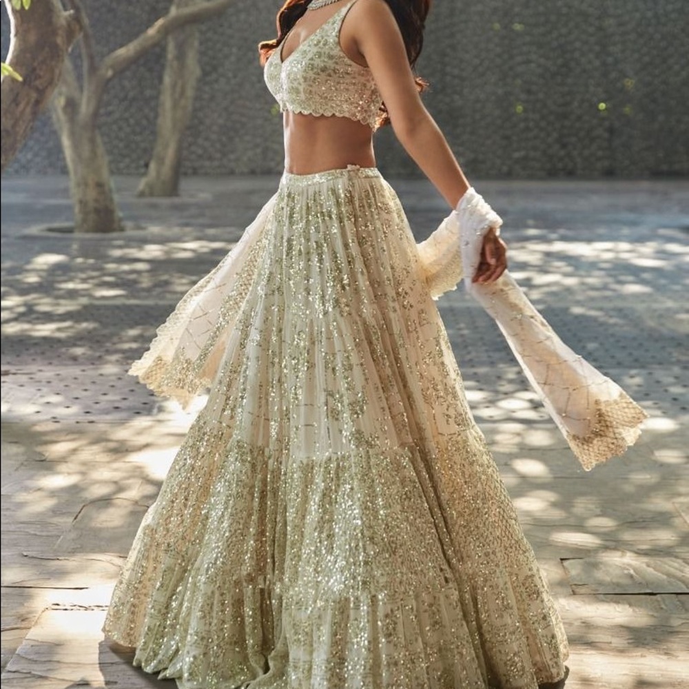 Luxury Gold Lehenga - Virsa Fashionn